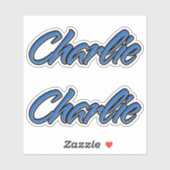 Charlie Name blue Aufkleber Sticker Stickerset (Vel)