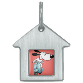 Charlie on a Scooter, by Natasha Us   Huisdieren Naamplaatje