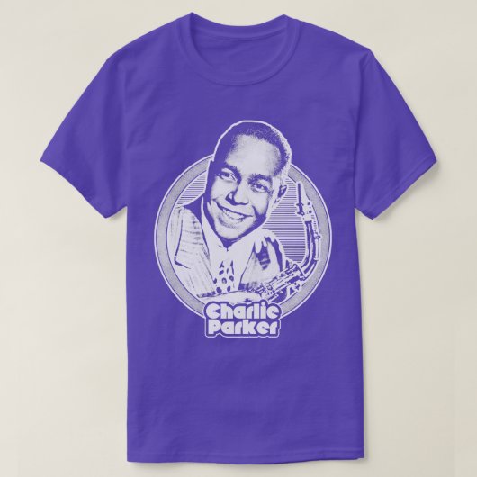 Charlie Parker Retro Jazz Fan Design T-shirt (Design voorkant)