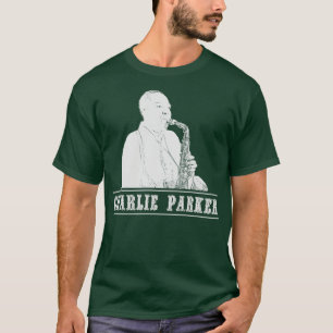 Charlie Parker witte retro T-shirt