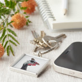 Charlie Premium Square Sleutelhanger (Zijkant)