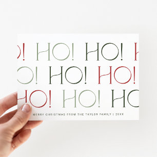 CHARLIE Red Green Fun Ho Ho Familie Kerstmis Feestdagenkaart