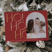 CHARLIE Rood Goud Folie Ho Ho Foto Kerstmis