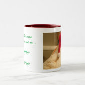 Charlie Santa, vrolijk kerstfeest!!!! Tweekleurige Koffiemok (Center)