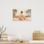 Charlie Seated op de zand Poster (Keuken)