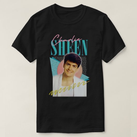 Charlie Sheen jaren '80 esthetisch T-shirt (Design voorkant)