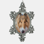 Charlie the Dog Tin Sneeuwvlok Ornament (Links)