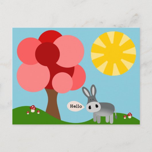 Charlie the Donkey Hallo Card Briefkaart (Voorkant)