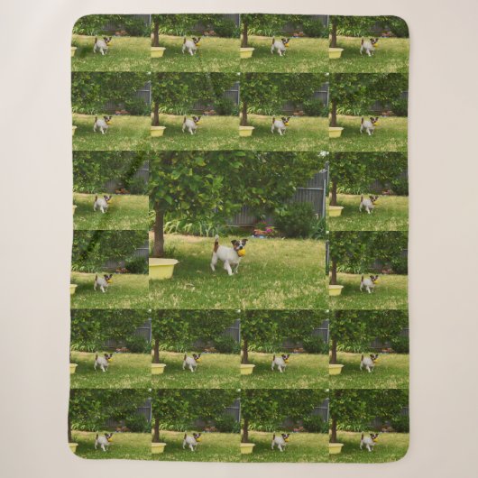 Charlie The Fox Terrier Play Time, Sherpa Blanket Deken (Voorkant)