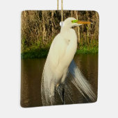 Charlie The Great Egret Keramisch Ornament (Rechts)