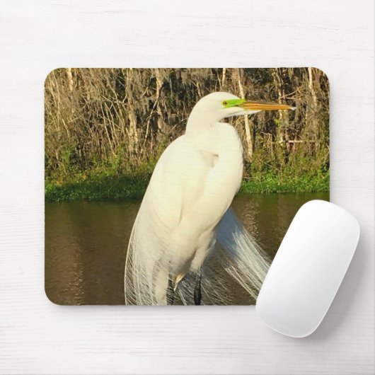 Charlie The Great Egret Muismat (Met muis)