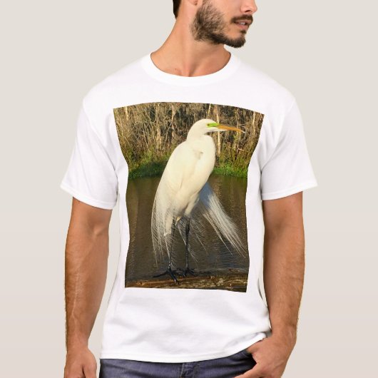 Charlie The Great Egret T-shirt (Voorkant)