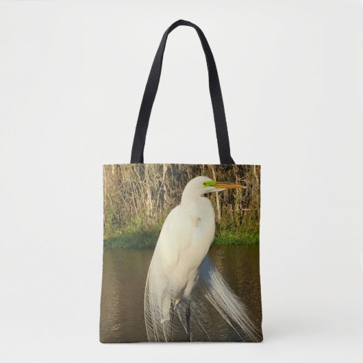 Charlie The Great Egret Tote Bag (Voorkant)