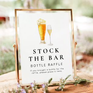 CHARLIE Voorraad De Bar Bottle Raffle Sign Poster