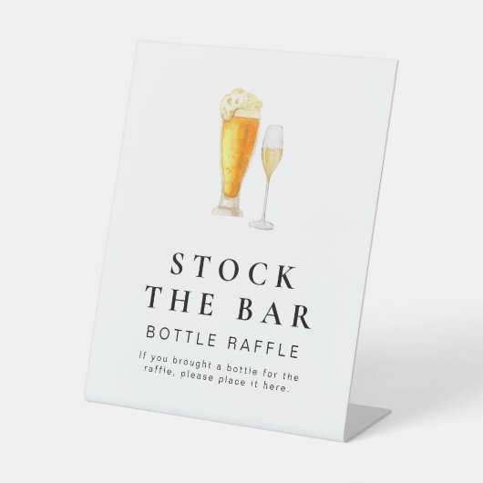 CHARLIE Voorraad De Bar Bottle Raffle Sign Reclamebord Met Voetstuk (Voorkant)