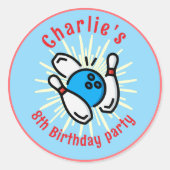 Charlie's 8e verjaardag Bowling-feest Sticker (Voorkant)
