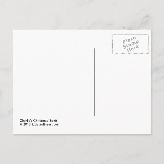 Charlie's kerstgeest feestdagenkaart (Achterkant)