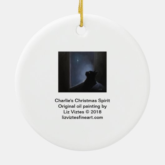 Charlie's kerstgeest keramisch ornament (Achterkant)