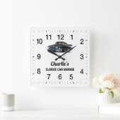 Charlie's klassieke autogarage vierkante klok (Huis)