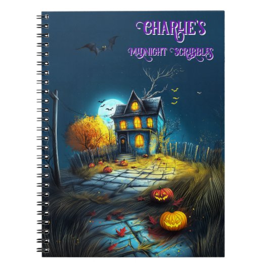 Charlie's Midnight Scribbles spookhuis Notebook Notitieboek (Voorkant)