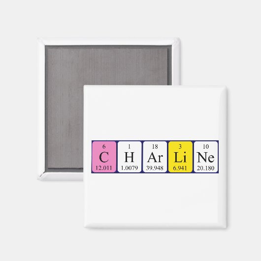Charline periodiek table name magnet (Voorkant / Achterkant)