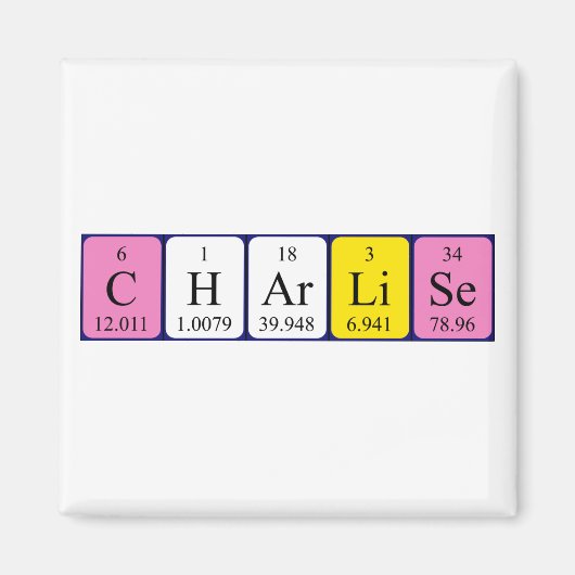Charlise periodieke table name magnet (Voorkant)