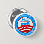 Charlotte 2012 Democratische Conventie Ronde Button 5,7 Cm (Voorkant /achterkant)