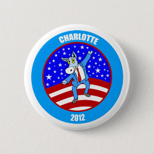 Charlotte 2012 DNC Ronde Button 5,7 Cm