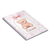 Charlotte | Aangepaste Roze Teddybeer Nursery Desi Notitieboek (Rechterzijde)