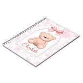 Charlotte | Aangepaste Roze Teddybeer Nursery Desi Notitieboek (Linkerzijde)