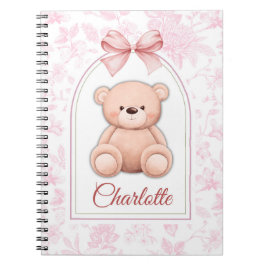 Charlotte | Aangepaste Roze Teddybeer Nursery Desi Notitieboek