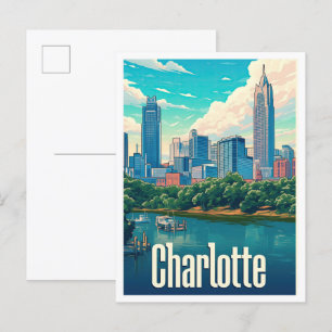 Charlotte Art Vintage reisillustratie Briefkaart