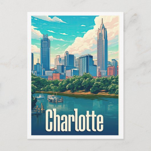 Charlotte Art Vintage reisillustratie Briefkaart (Voorkant)