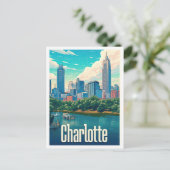 Charlotte Art Vintage reisillustratie Briefkaart (Staand voorkant)