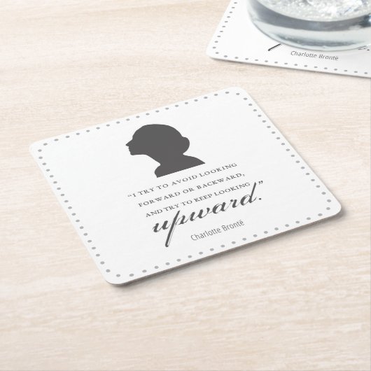 Charlotte Bronte - Blijf naar boven kijken - wit Kartonnen Onderzetters (Schuin)