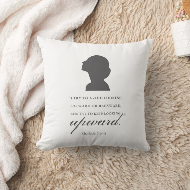 Charlotte Bronte - Blijf naar boven kijken - wit Kussen (Deken)