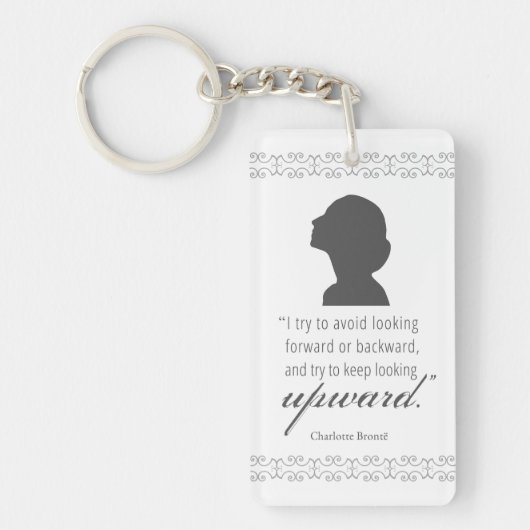 Charlotte Bronte - Blijf naar boven kijken - wit Sleutelhanger (Voorkant)