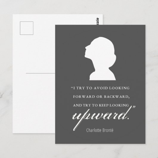 Charlotte Bronte - Blijf naar boven kijken - zwart Briefkaart (Voorkant / Achterkant)