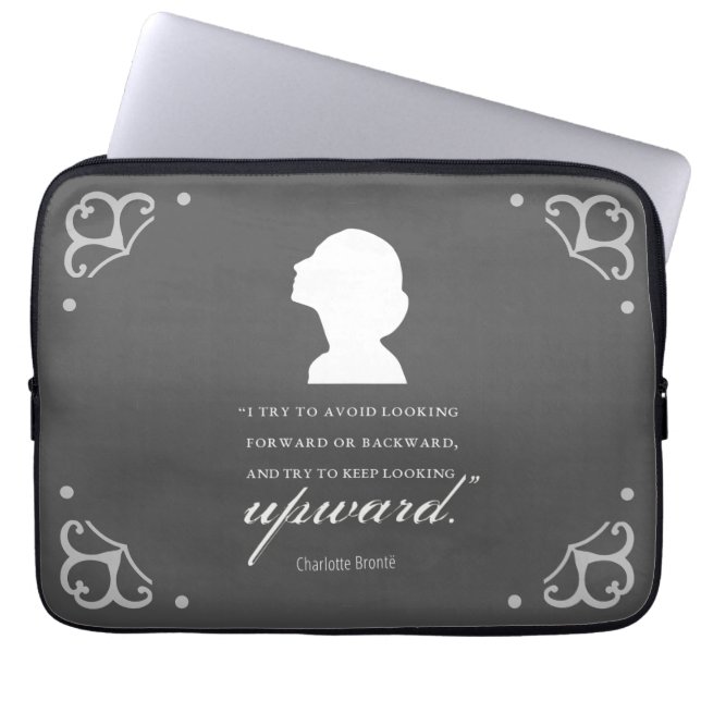 Charlotte Bronte - Blijf naar boven kijken - zwart Laptop Sleeve (Voorkant)