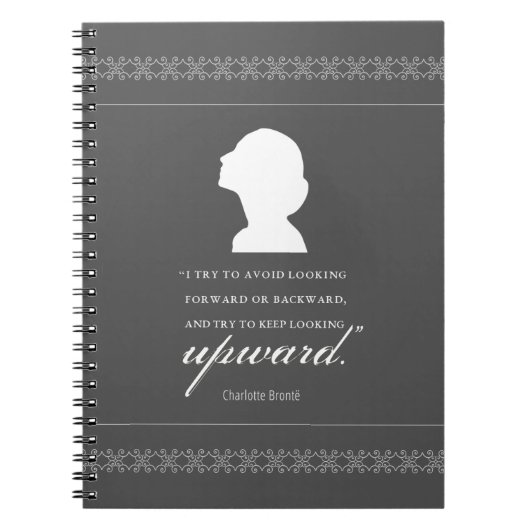 Charlotte Bronte - Blijf naar boven kijken - zwart Notitieboek (Voorkant)
