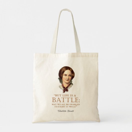 Charlotte Bronte - Het leven is een strijd Tote Bag (Achterkant)