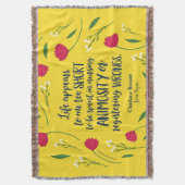 Charlotte Bronte Jane Eyre Floral Life Book Quote Deken (Voorkant Verticaal)