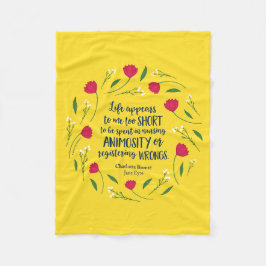 Charlotte Bronte Jane Eyre Floral Life Book Quote Fleece Deken