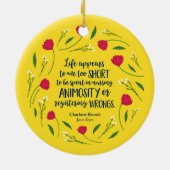 Charlotte Bronte Jane Eyre Floral Life Book Quote Keramisch Ornament (Achterkant)