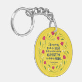 Charlotte Bronte Jane Eyre Floral Life Book Quote Sleutelhanger (Voorkant Links)