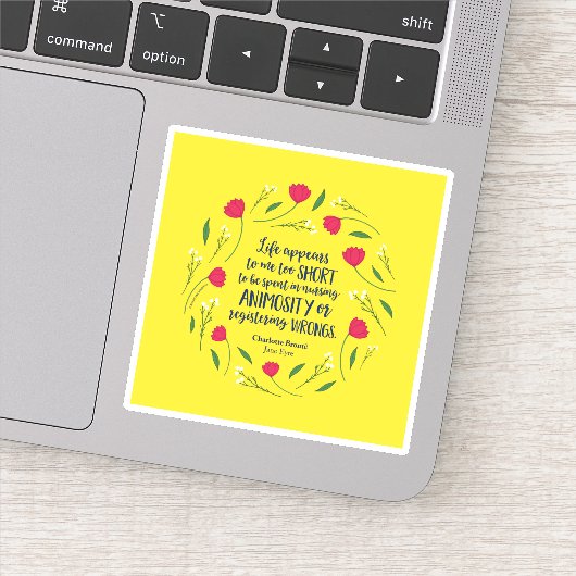 Charlotte Bronte Jane Eyre Floral Life Book Quote Sticker (Detail)