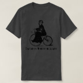 Charlotte Bronte over een fiets Charlotte Bronte T-shirt (Design voorkant)