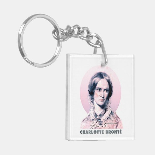 Charlotte Bronte Pink Richmond Painting Portrait Sleutelhanger (Voorkant Links)