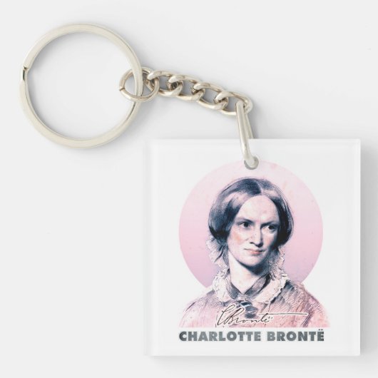 Charlotte Bronte Pink Richmond Painting Portrait Sleutelhanger (Voorkant)