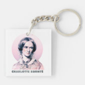 Charlotte Bronte Pink Richmond Painting Portrait Sleutelhanger (Achterkant)